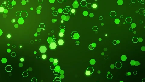 Abstract background with glowing hexagon shapes scattered across varying de.. 스톡 동영상 329848343