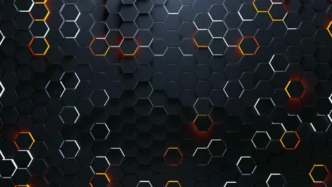 Abstract background with glowing hexagons 3D render seamless loop animation Stock Footage 127375195