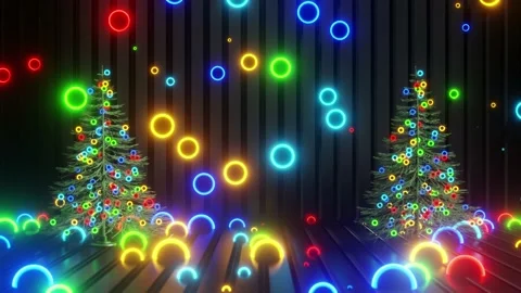 Abstract background with glowing lights, Christmas tree lights ,holiday lights Stock Footage 220562879