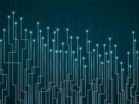 Abstract background of glowing lines and dots Stock Illustration