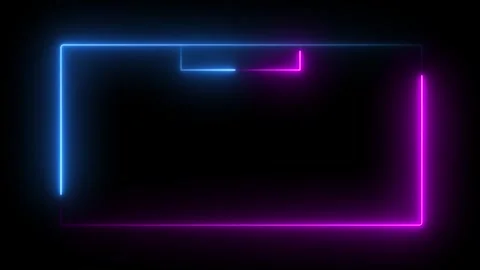 Abstract background with glowing lines. Neon effect rectangle frame line se.. Stock Footage 310153516