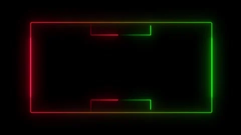 Abstract background with glowing lines. Neon effect rectangle frame line se.. Stock Footage 310153522