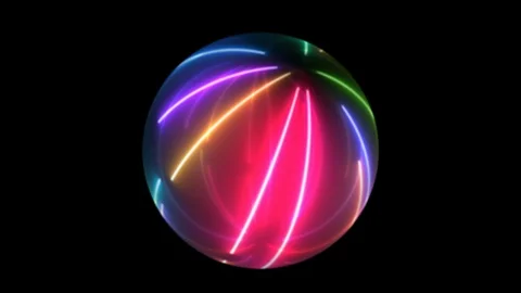 Abstract background  glowing neon light sphere laser animation ultraviolet loop 스톡 동영상 126580321