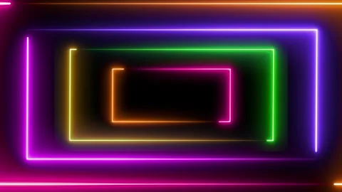 Abstract background glowing neon light colorful rectangles - Loop Video 4k Video stock 286269574
