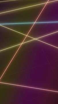 Abstract background of glowing neon light lines in purple and gold, creatin.. Stock Illustration