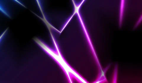 Abstract background with glowing neon lines in purple and blue, futuristic .. Stock Illustration