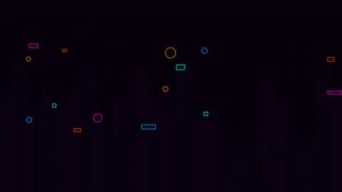 Abstract background with glowing neon shapes and dark space Stock Illustration