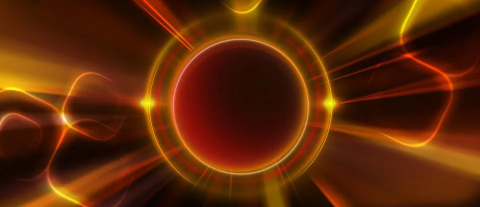 Abstract background with a glowing orange ring, Stock Illustration