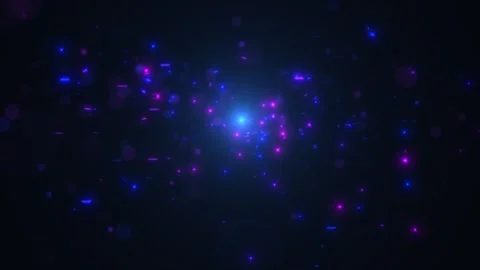 Abstract background of glowing particles. Particles are spinning and flying. Stock Footage 310735602