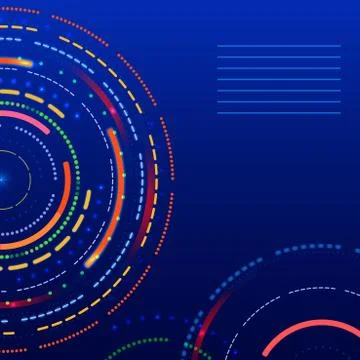 Abstract background with glowing rings vector Stock Illustration