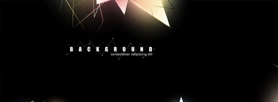 Abstract background with glowing triangles that overlap. isolated black backg Stock Illustration