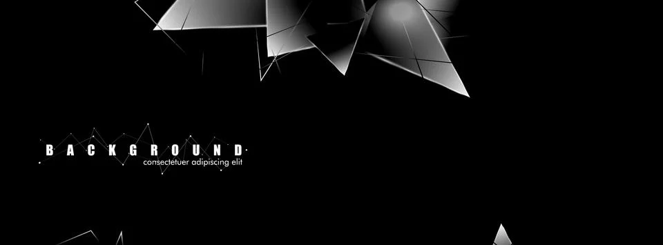 Abstract background with glowing triangles that overlap. isolated black backg Stock Illustration