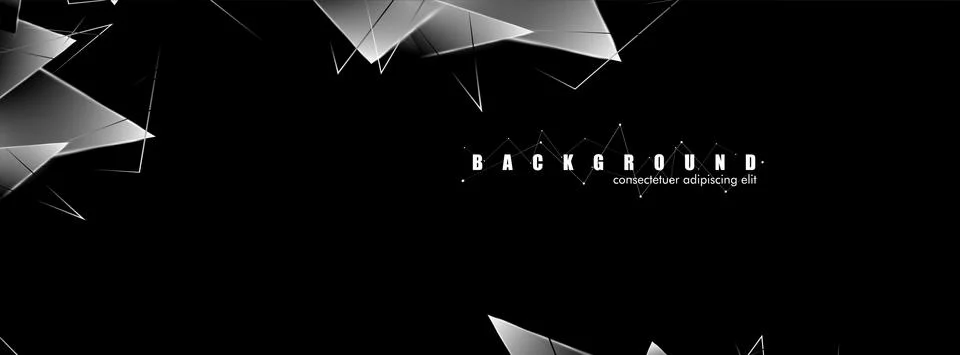 Abstract background with glowing triangles that overlap. isolated black backg Stock Illustration