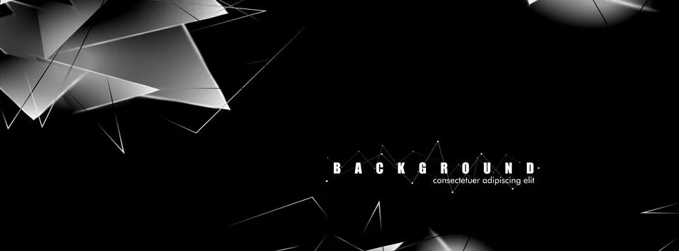 Abstract background with glowing triangles that overlap. isolated black backg Stock Illustration