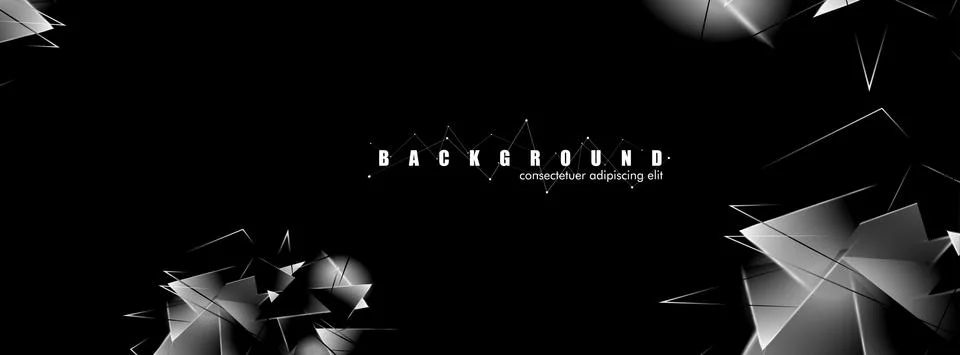 Abstract background with glowing triangles that overlap. isolated black backg Stock Illustration