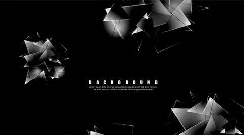 Abstract background with glowing triangles that overlap. isolated black backg イラスト素材