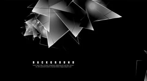 Abstract background with glowing triangles that overlap. isolated black backg Stock Illustration