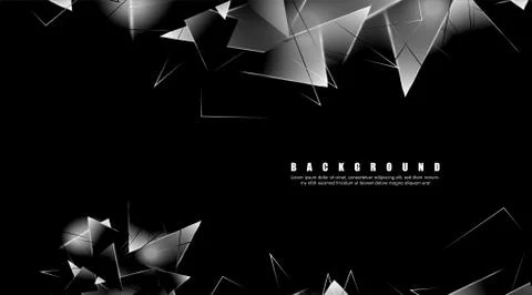 Abstract background with glowing triangles that overlap. isolated black backg Illustrazione stock