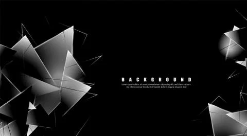 Abstract background with glowing triangles that overlap. isolated black backg 스톡 일러스트