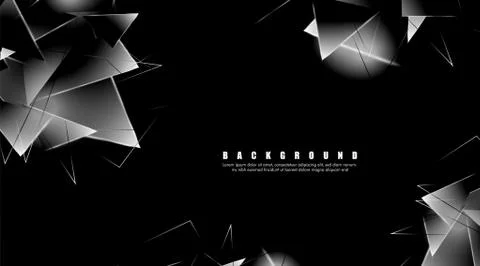 Abstract background with glowing triangles that overlap. isolated black backg 스톡 일러스트