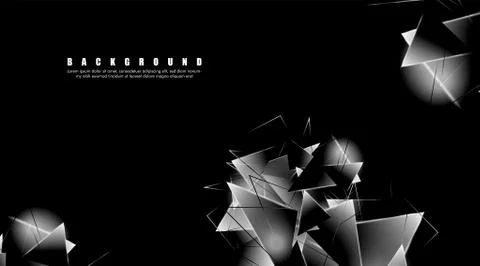 Abstract background with glowing triangles that overlap. isolated black backg 스톡 일러스트