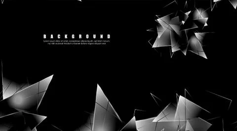 Abstract background with glowing triangles that overlap. isolated black backg Stock Illustration