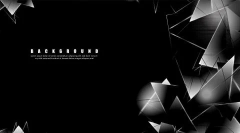 Abstract background with glowing triangles that overlap. isolated black backg Illustrazione stock
