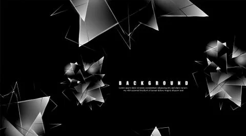 Abstract background with glowing triangles that overlap. isolated black backg Illustrazione stock