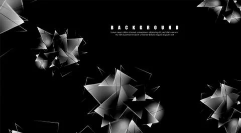 Abstract background with glowing triangles that overlap. isolated black backg 스톡 일러스트