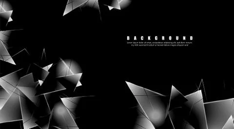 Abstract background with glowing triangles that overlap. isolated black backg 스톡 일러스트