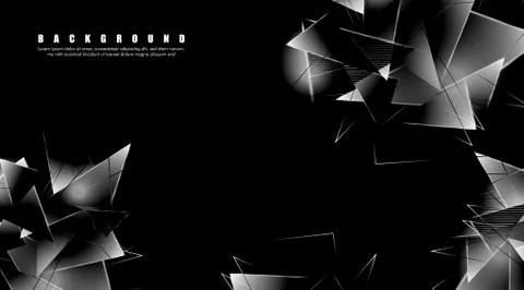 Abstract background with glowing triangles that overlap. isolated black backg Illustrazione stock