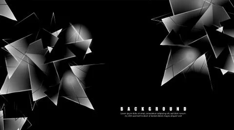 Abstract background with glowing triangles that overlap. isolated black backg イラスト素材