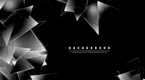 Abstract background with glowing triangles that overlap. isolated black backg Illustrazione stock