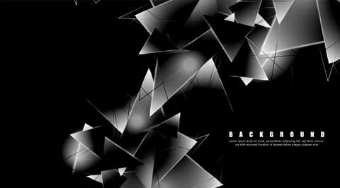 Abstract background with glowing triangles that overlap. isolated black backg Stock Illustration