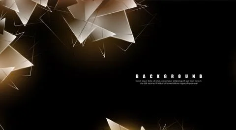Abstract background with glowing triangles that overlap. isolated black backg Stock Illustration
