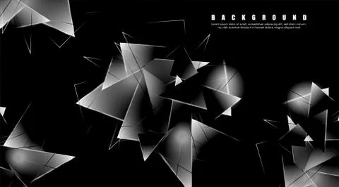 Abstract background with glowing triangles that overlap. isolated black backg 스톡 일러스트