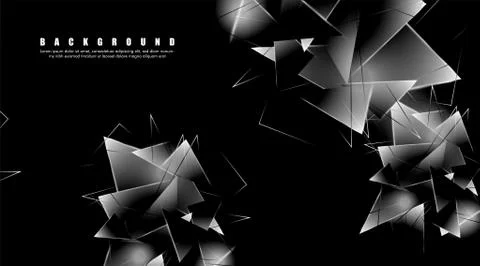 Abstract background with glowing triangles that overlap. isolated black backg Stock Illustration