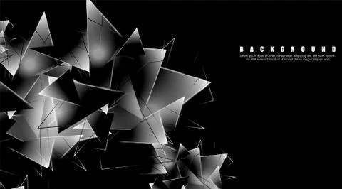 Abstract background with glowing triangles that overlap. isolated black backg イラスト素材