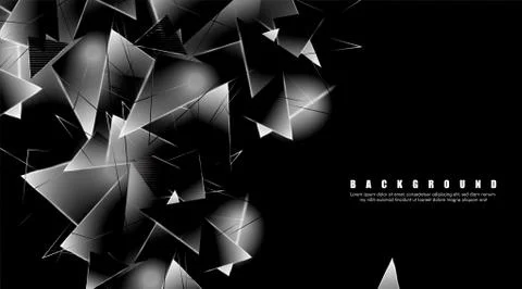 Abstract background with glowing triangles that overlap. isolated black backg 스톡 일러스트