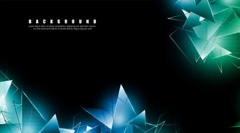Abstract background with glowing triangles that overlap. isolated black backg イラスト素材
