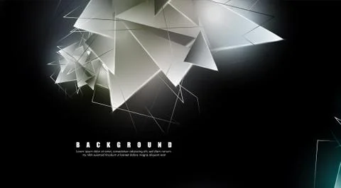 Abstract background with glowing triangles that overlap. isolated black backg イラスト素材