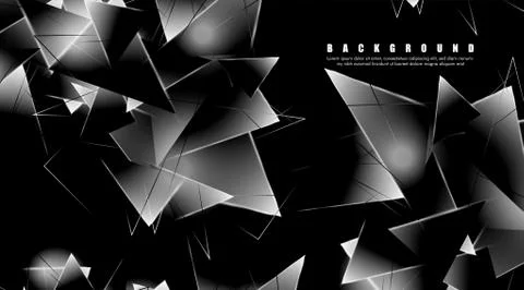 Abstract background with glowing triangles that overlap. isolated black backg Stock Illustration