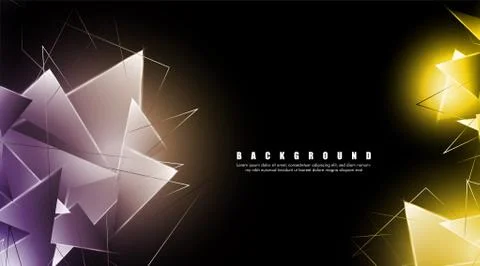 Abstract background with glowing triangles that overlap. isolated black backg イラスト素材