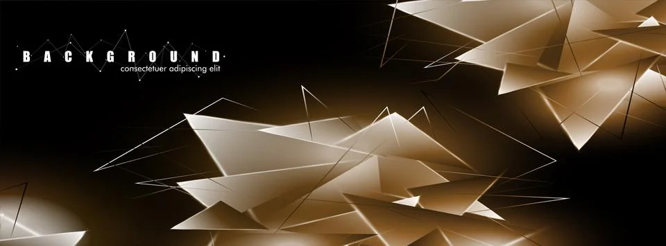 Abstract background with glowing triangles that overlap. isolated black backg 스톡 일러스트