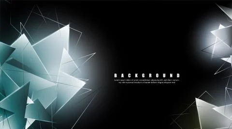 Abstract background with glowing triangles that overlap. isolated black backg 스톡 일러스트