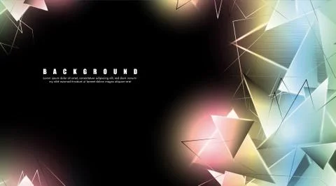 Abstract background with glowing triangles that overlap. isolated black backg イラスト素材