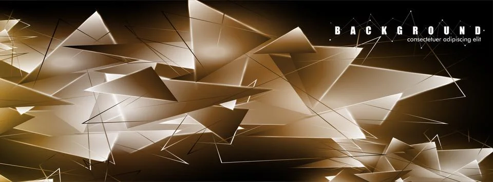 Abstract background with glowing triangles that overlap. isolated black backg Stock Illustration