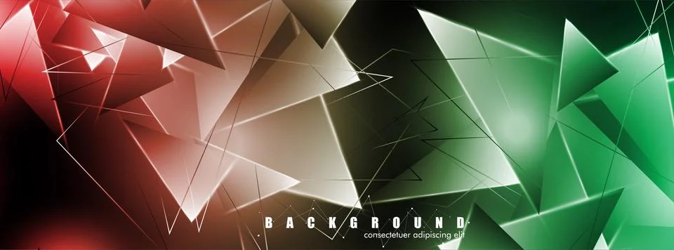 Abstract background with glowing triangles that overlap. isolated black backg Stock Illustration