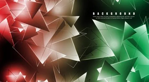 Abstract background with glowing triangles that overlap. isolated black backg Stock Illustration