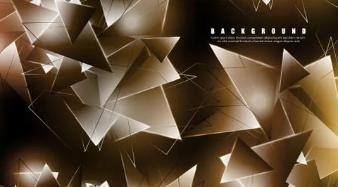 Abstract background with glowing triangles that overlap. isolated black backg Stock Illustration